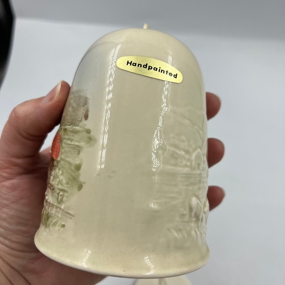 Vintage Porcelain Bell Chime Japan OMC Otagiri Co. Handpainted Farm Cows Mill - Picture 5 of 14